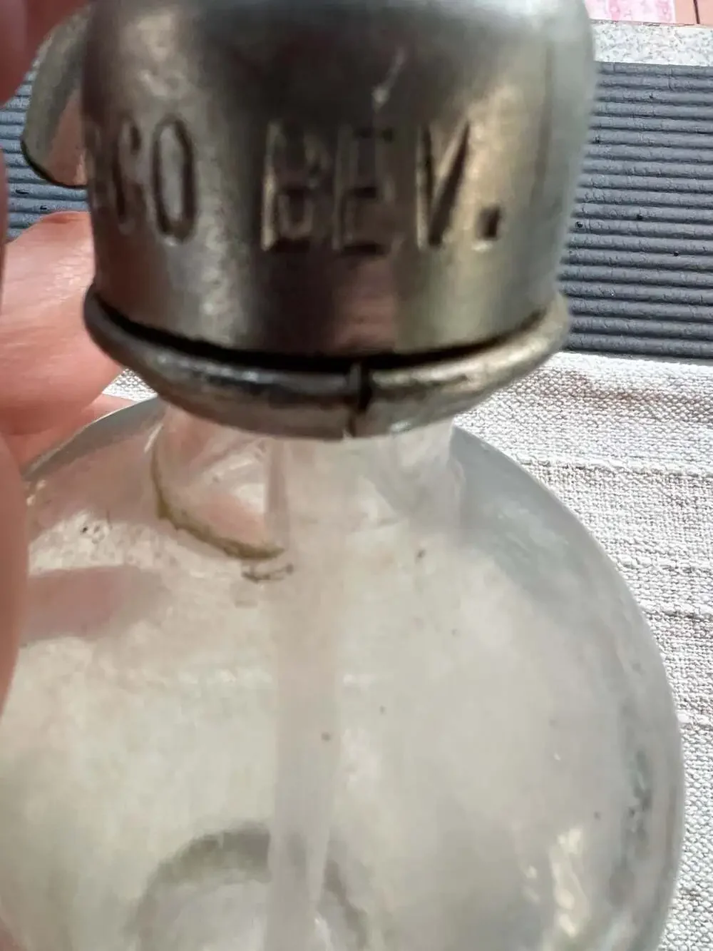 Vintage Pabco Bev. Clear Glass Seltzer Siphon Bottle